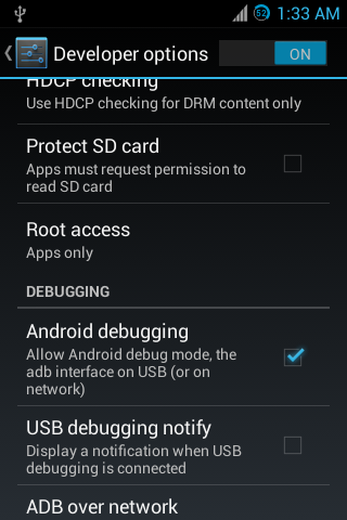 Enable usb debugging Developer Options on Android 4.2 Jelly Bean
