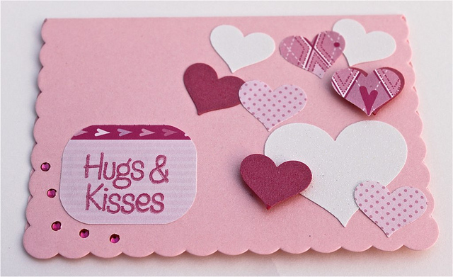 kisses and love valentine day card