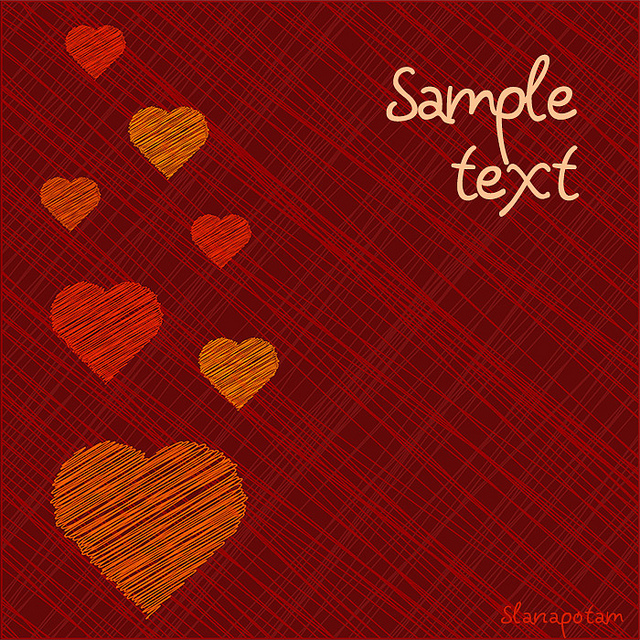 red valentine day card sample