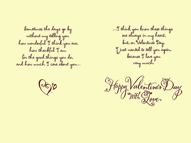 poem valentine day card