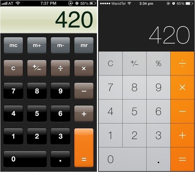 Calculator_ios_6_vs_ios_7