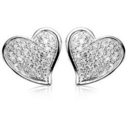 silver heart shaped earrings